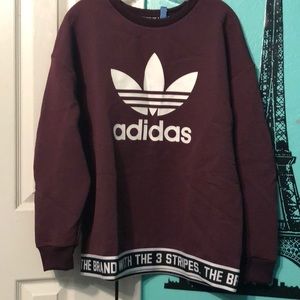 Brand NEW Burgundy Adidas Pull over
